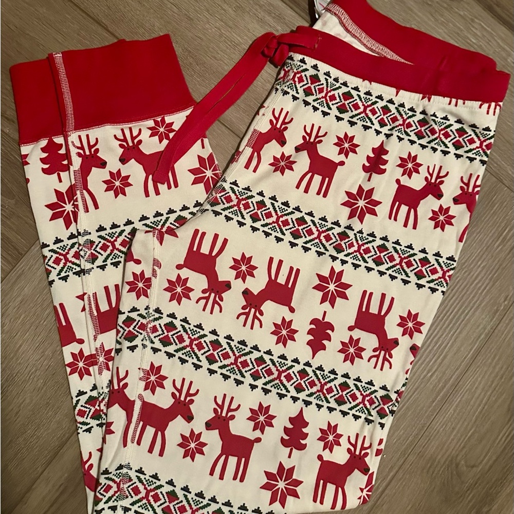 Unisex Hanna Andersson Red and White Patterned Pajama Pants XL